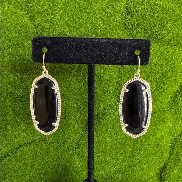 Kendra Scott Dani Drop Black and Gold Earrings - Picture 1 of 5